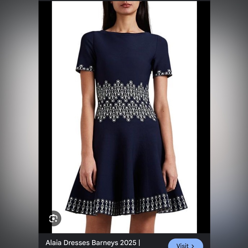 Almia Navy Dress with Silver Detailing
